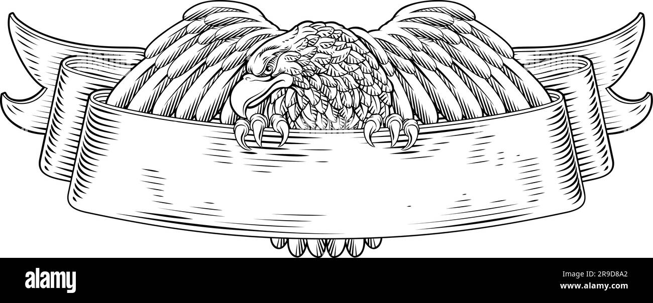 Pergamentdesign Mit „Eagle Scroll Symbol“-Crest-Banner Stock Vektor