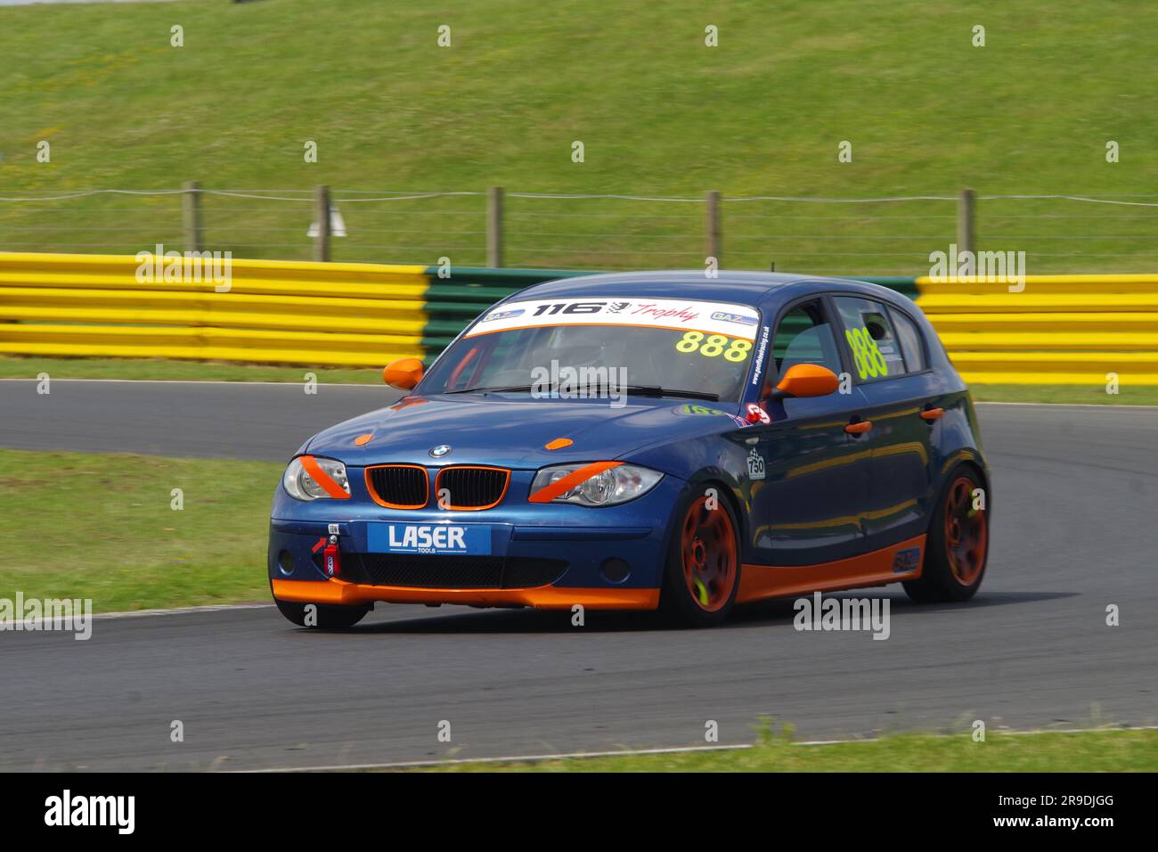 Dalton on Tees, 25. Juni 2023. Der BMW E87 116i von David Hudson und Nigel Greensall in der Gaz Shocks 116 Trophäe während des 750. Motor Club Meetings im Croft Circuit. Kredit: Colin Edwards Stockfoto