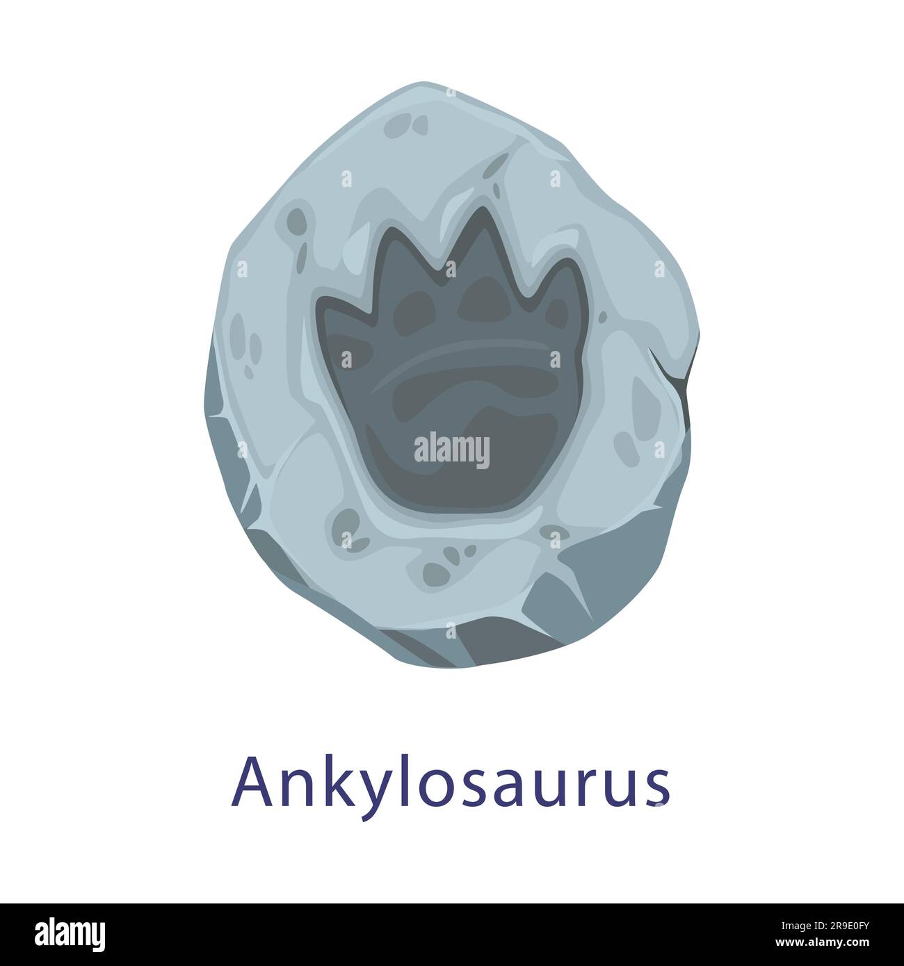Uralte Dinosaurierspuren, ankylosaurus Fossil. Isolierter Vektor-Dino-Tierpfotenabdruck in einem Steinstück. Uralter Reptilienfußabdruck. Cartoon jurassic-Ära Archäologie und Paläontologie-Funde Stock Vektor Uralte Dinosaurierspuren, ankylosaurus Fossil. Isolierter Vektor-Dino-Tierpfotenabdruck in einem Steinstück. Uralter Reptilienfußabdruck. Cartoon jurassic-Ära Archäologie und Paläontologie-Funde Stock Vektor