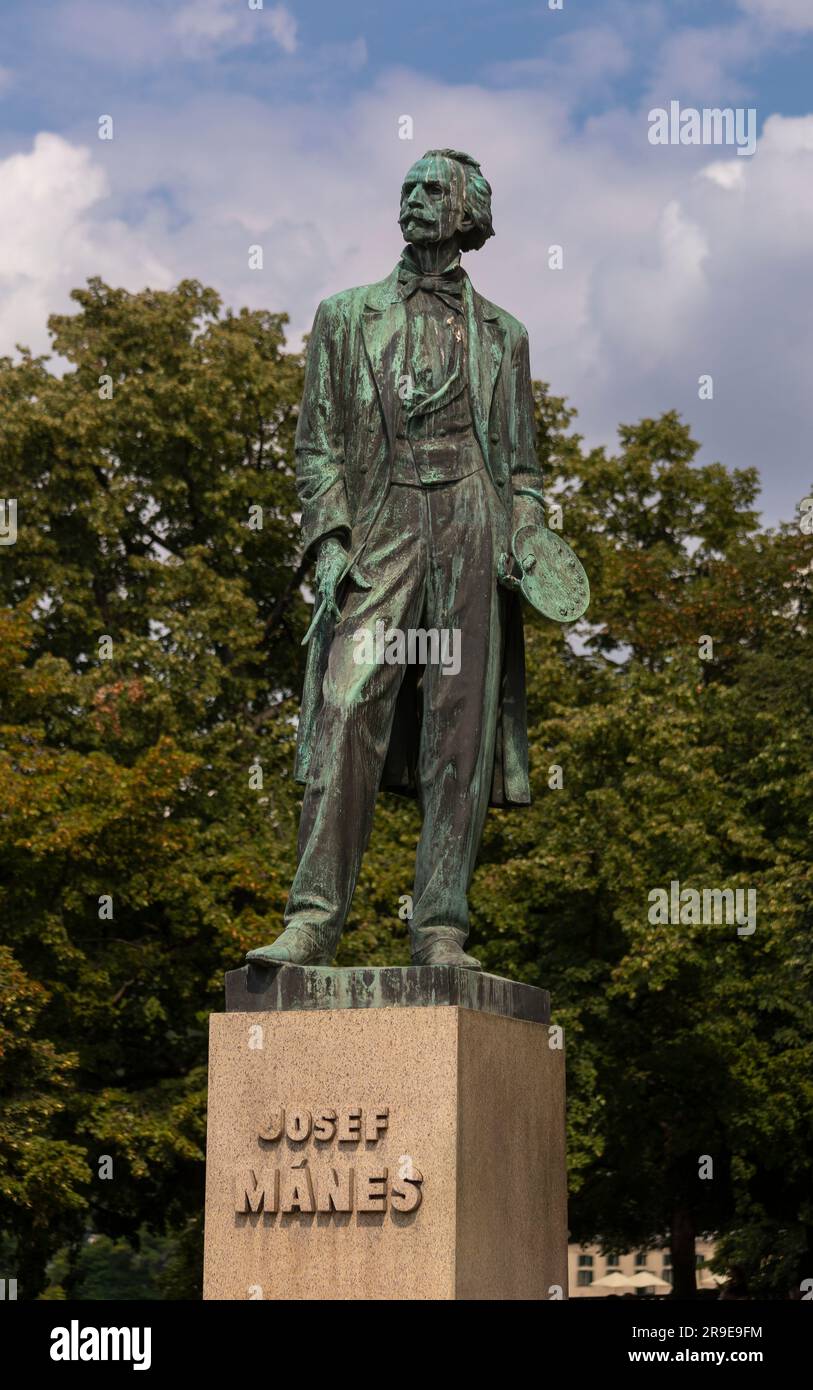 PRAG, TSCHECHISCHE REPUBLIK, EUROPA - Statue Josef Manes. Stockfoto