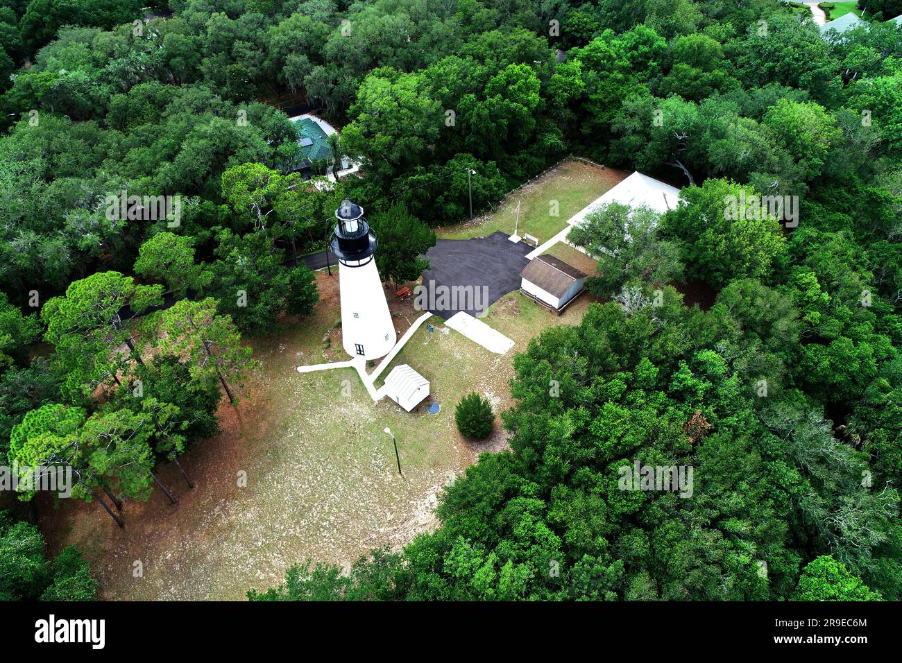 Amelia Island Light ist der älteste Leuchtturm in Florida. Es liegt in Fernando Beach Florida, USA. Stockfoto