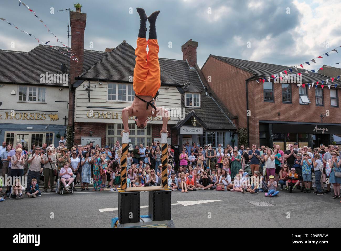 Heromacro, Ashbourne Streetfest, Derbyshire, Juni 2023 Stockfoto