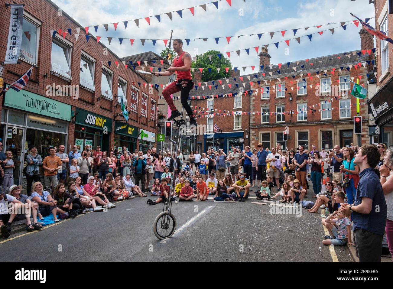 Quinn Beasley, Ashbourne Streetfest, Derbyshire, Juni 2023 Stockfoto