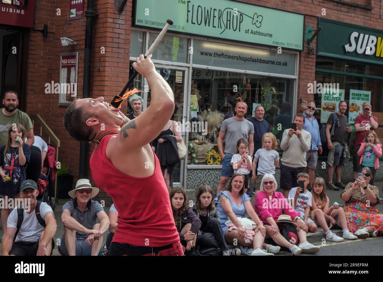 Quinn Beasley, Ashbourne Streetfest, Derbyshire, Juni 2023 Stockfoto