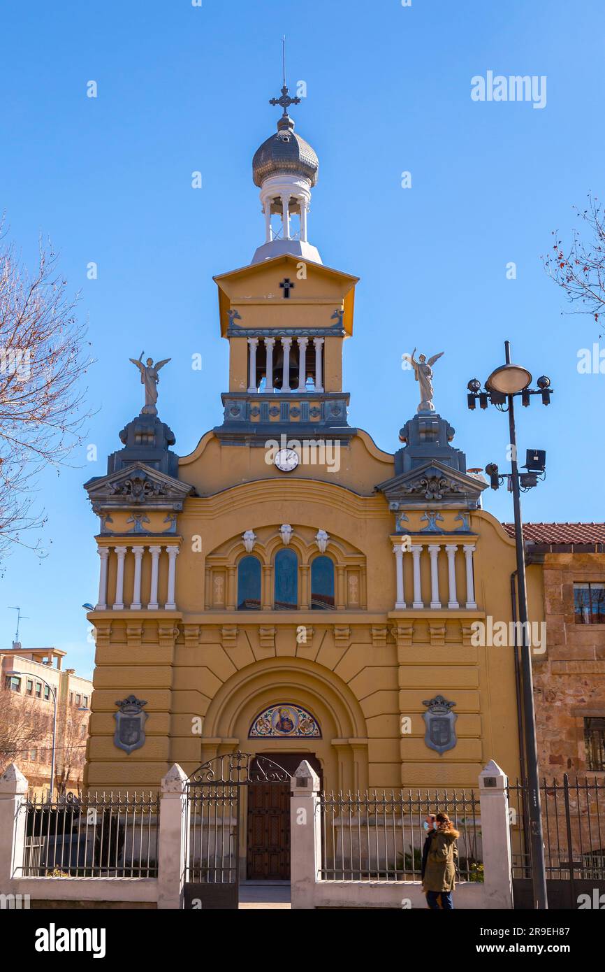 Salamanca, Spanien-20. FEBRUAR 2022: Heiliges Herz der Töchter der Jesus-Schule in Salamanca, Spanien. Stockfoto