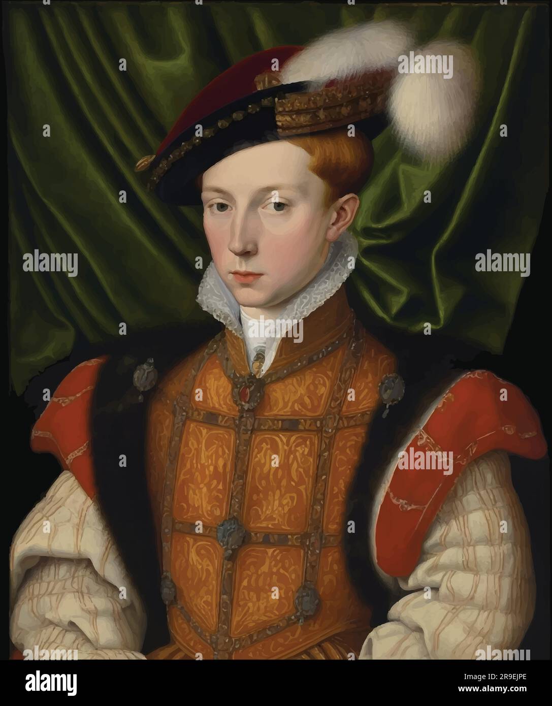Vektor von Edward VI., Sohn von König Heinrich VIII. (1537-1553) Stock Vektor