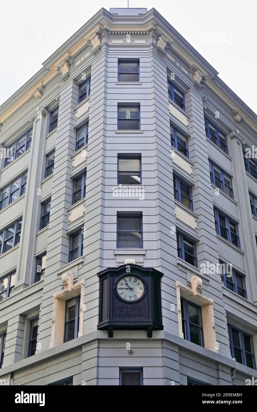 715. Gebäude im interkriegsüblichen Gebrauchsstil von AD 1924 an der Ecke Pitt Street und Liverpool Street. Sydney-Australien. Stockfoto