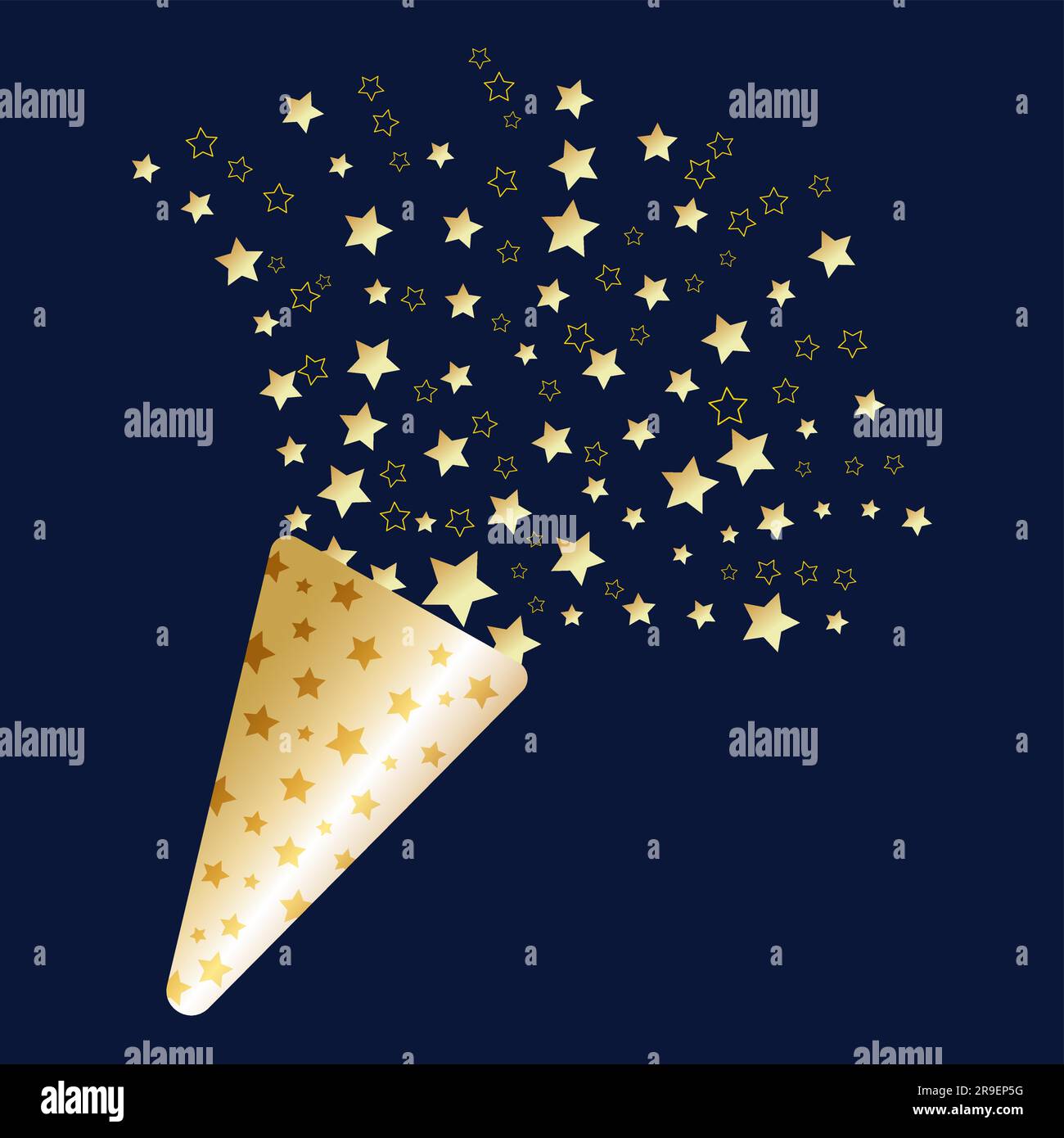 Golden Stars Feuerwerk und Girlande Party Hintergrund Feiertage Gratulation  Banner Design. Vektordarstellung isoliert auf dunklem Hintergrund  Stock-Vektorgrafik - Alamy