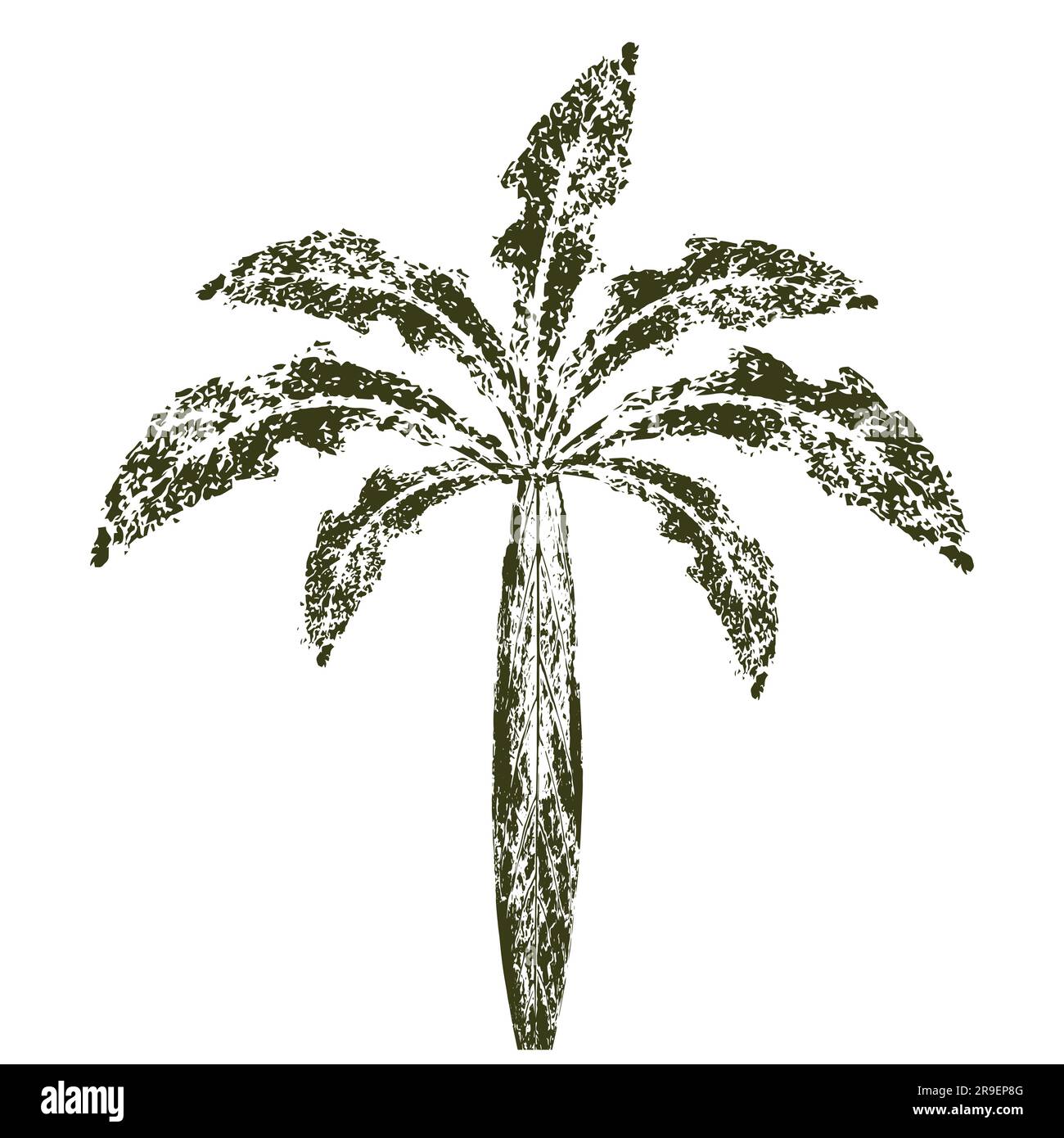 Palme Vintage-Darstellung Grunge-Textur Vektor-Darstellung isoliert auf weißem Hintergrund Stock Vektor