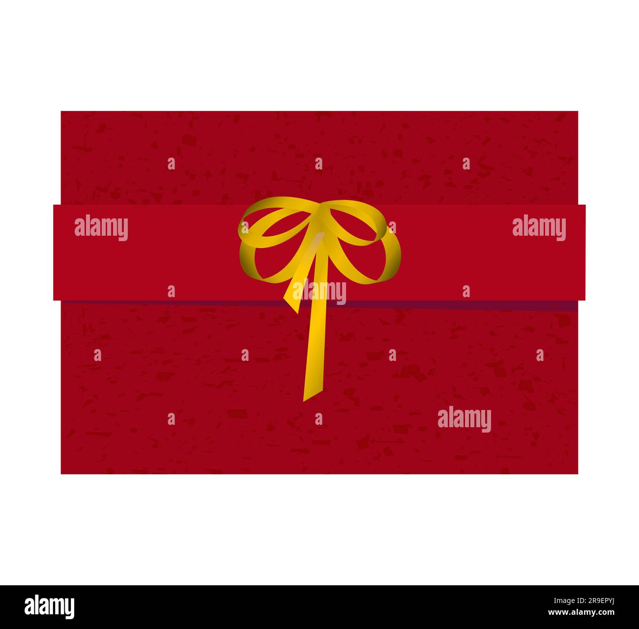 Rote Geschenkbox mit goldenem Band Symbol Grunge Texture Designelement Vektorabbildung. Isoliert auf weißem Hintergrund Stock Vektor