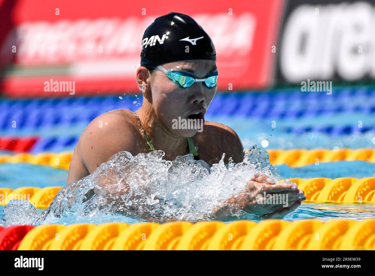 Reona Aoki aus Japan nimmt an den 200m Breaststroke Women Heats während des 59. Schwimmmeetings in Settecolli im stadio del Nuoto in Rom (Italien) Teil Stockfoto