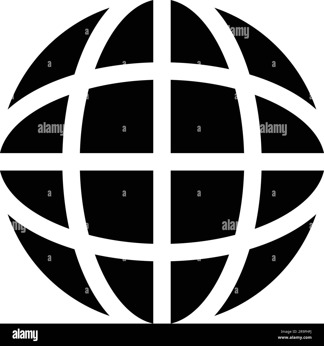 Website- oder Internetnetzwerk flaches Kunstsymbol für Apps und Websites. World Web-Symbol www Earth Globe Stock Vektor