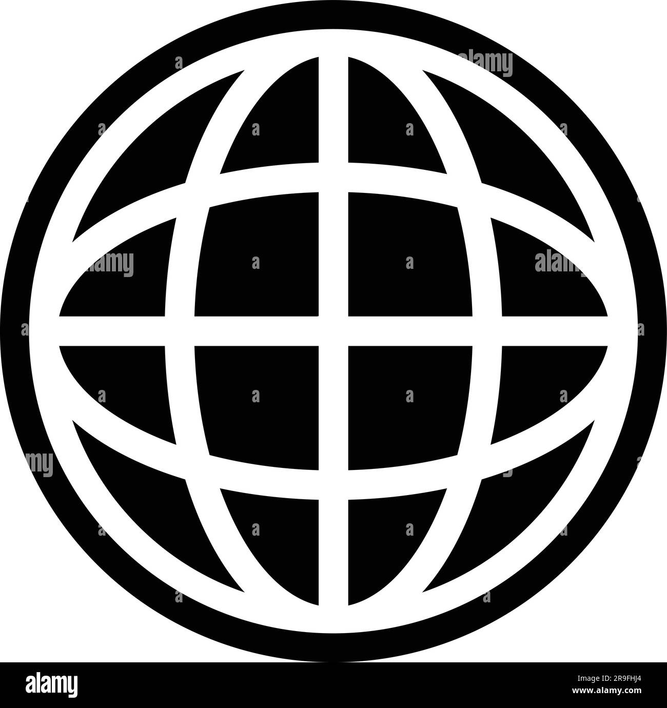 Website- oder Internetnetzwerk flaches Kunstsymbol für Apps und Websites. World Web-Symbol www Earth Globe Stock Vektor