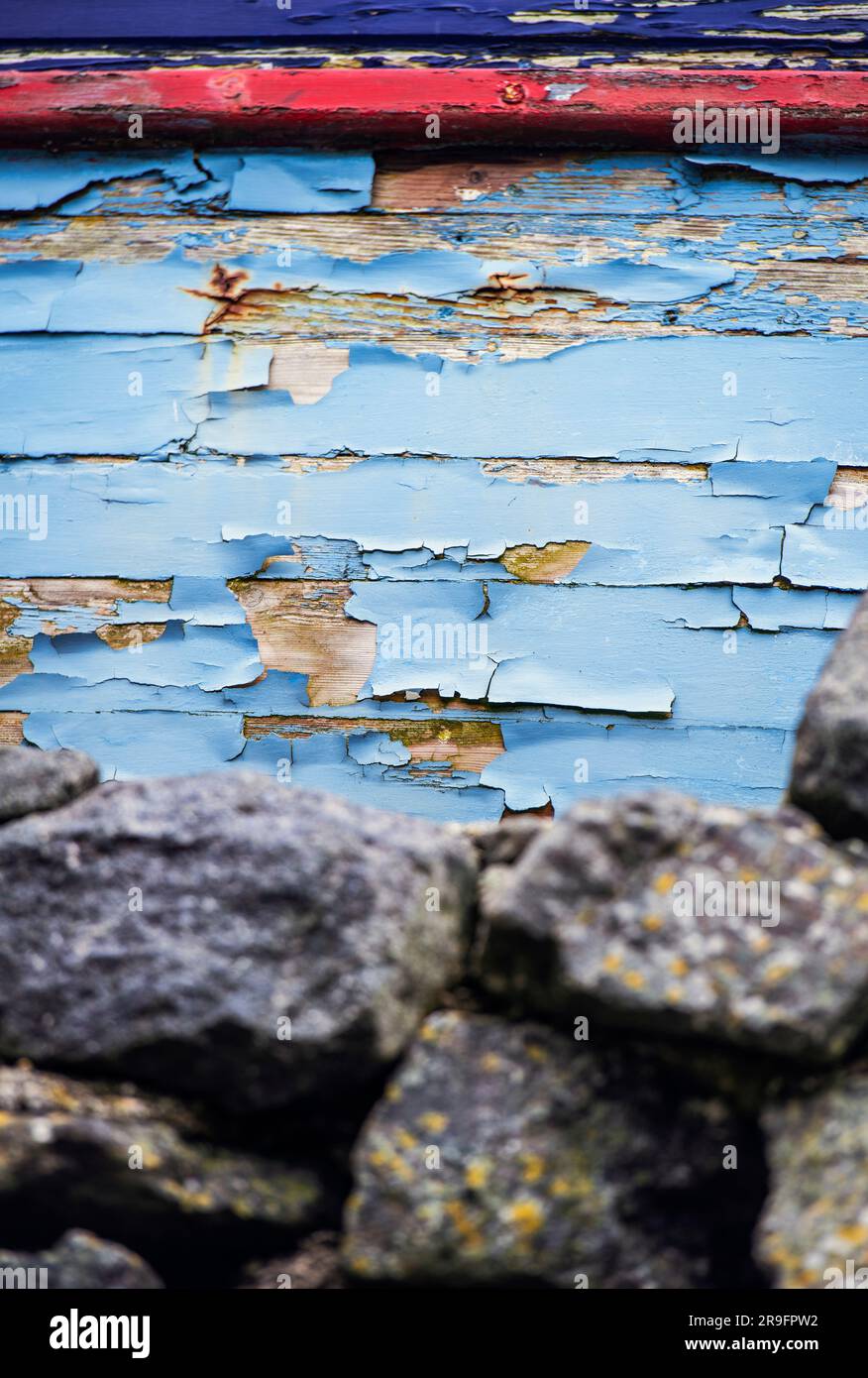 Detail einer verwitterten Boot Stockfoto