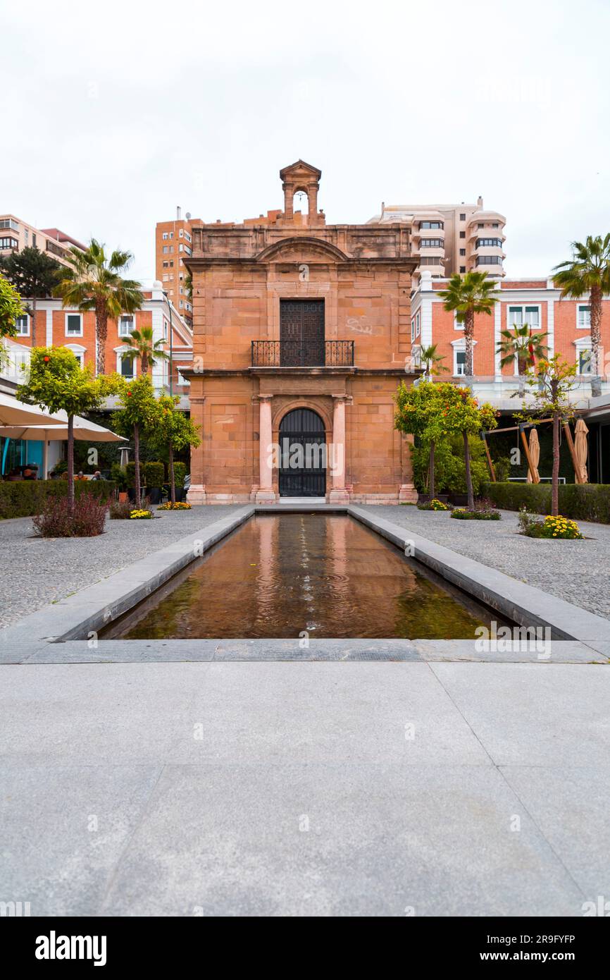 Die Kapelle des Hafens von Malaga, La capilla del puerto de Malaga. Stockfoto