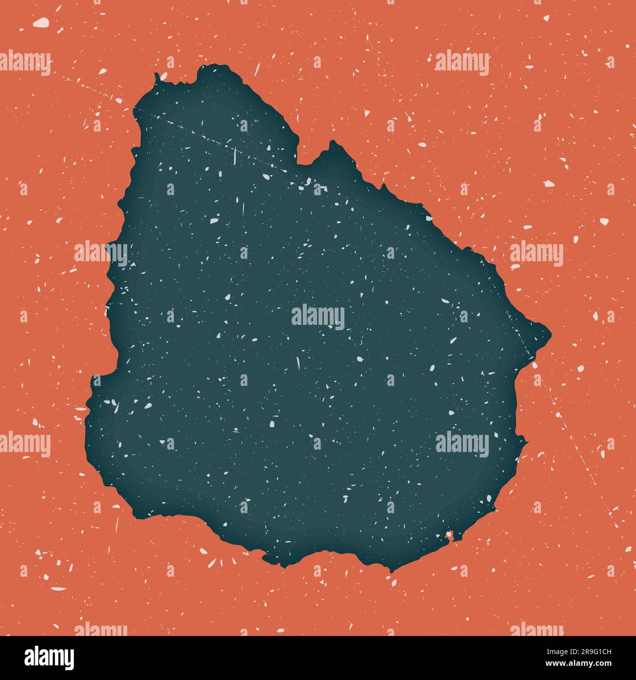 Uruguayische Karte. Grunge-Karte des Landes mit verzweifelter Textur. Uruguay Poster. Vektordarstellung. Stock Vektor