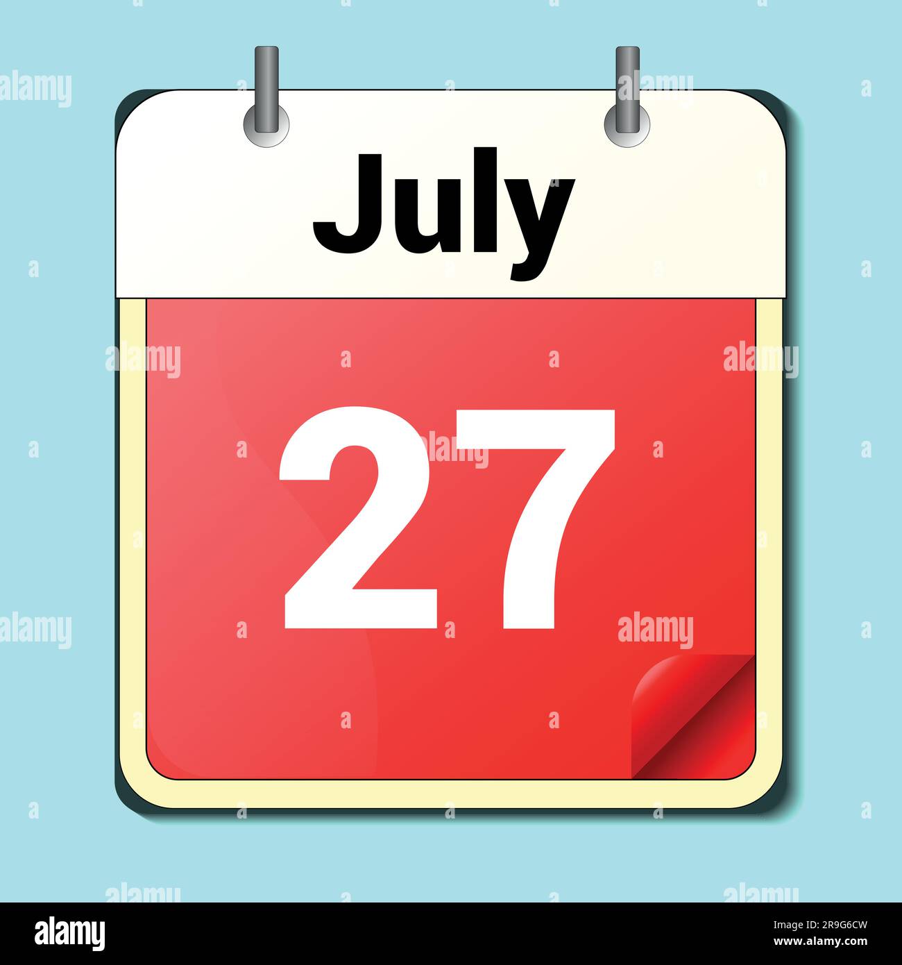 Tag im Kalender, Vektorbildformat, Juni 27 Stock Vektor