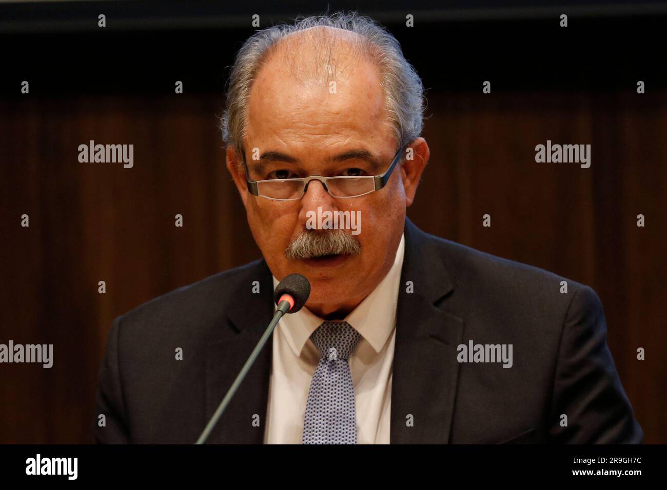 Portrait von Aloízio Mercadante, Präsident des BNDES, brasilianische Entwicklungsbank und ehemaliger Minister für Bildung, Wissenschaft und Technologie Stockfoto