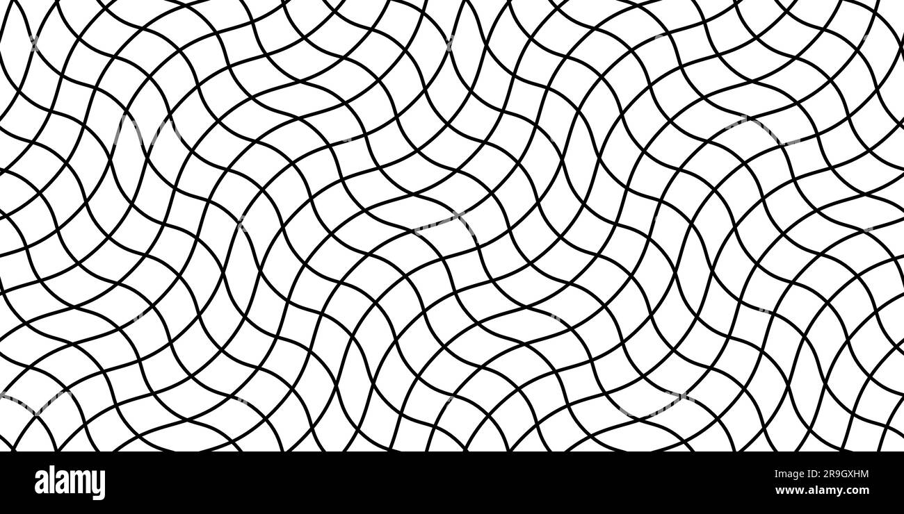Welliger linearer Hintergrund. Nahtloses Guilloche-Muster. Schwarzes Moiré. Gestaltungselement für Banknoten, Diplome, Zertifikate. Vektorhintergrund. Stock Vektor