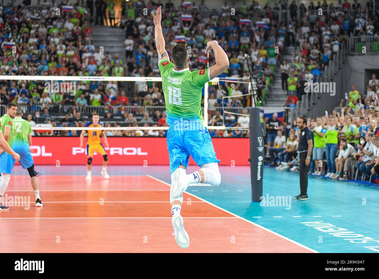 Klemen Cebulj (Slowenien). Volleyball-Weltmeisterschaft 2022. Viertelfinale Stockfoto