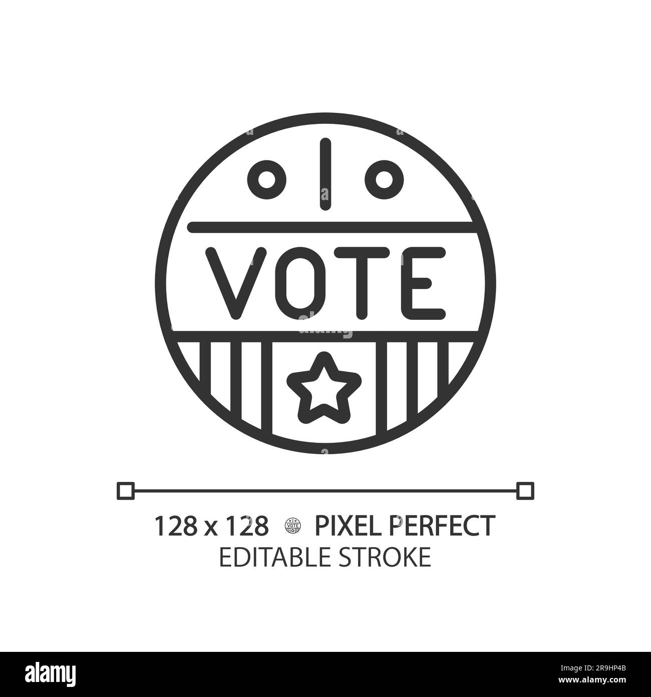 Editierbares Symbol für Pixel Perfect Voting mit dünner Linie Stock Vektor