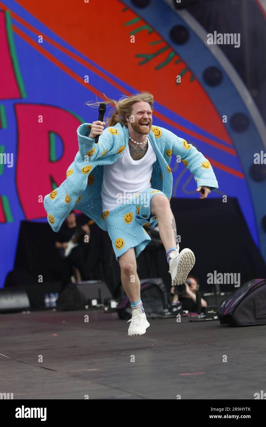 24. Juni 2023 London UK Sam Ryder präsentiert am zweiten Tag von American Express den BST Hyde Park in London, Großbritannien. Stockfoto