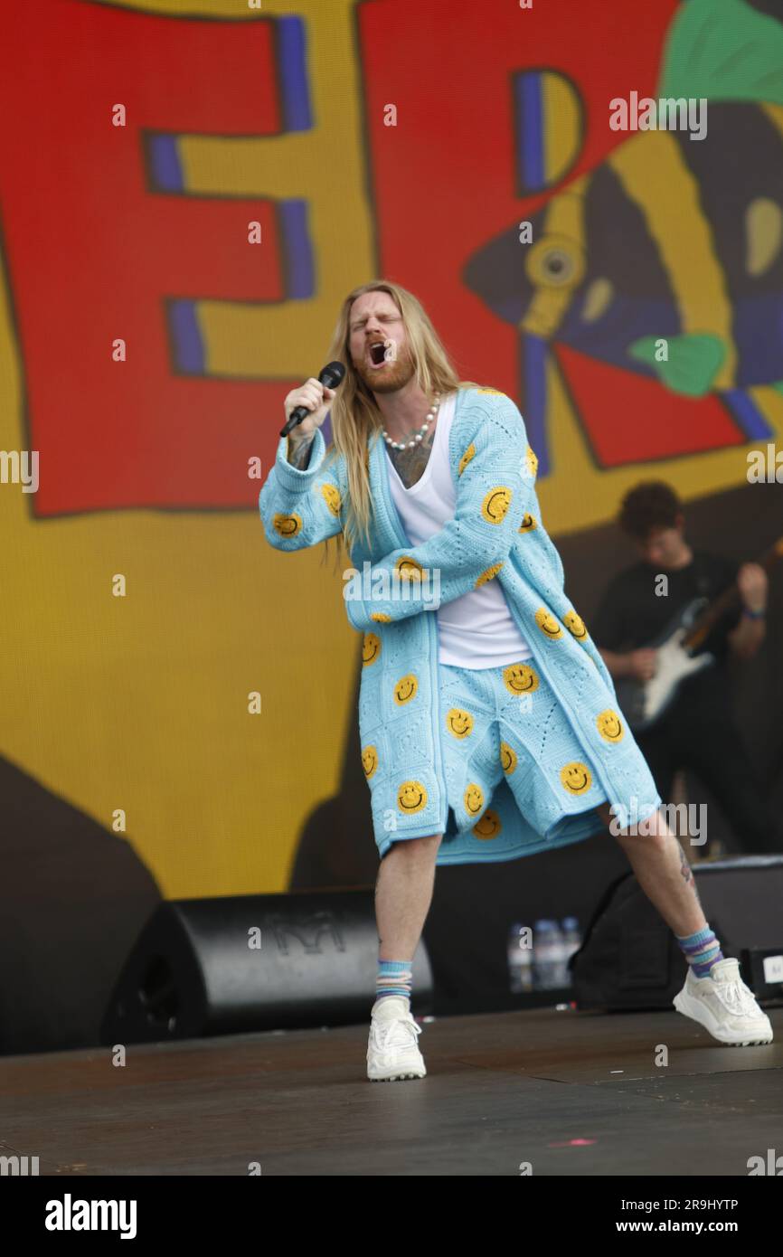 24. Juni 2023 London UK Sam Ryder präsentiert am zweiten Tag von American Express den BST Hyde Park in London, Großbritannien. Stockfoto
