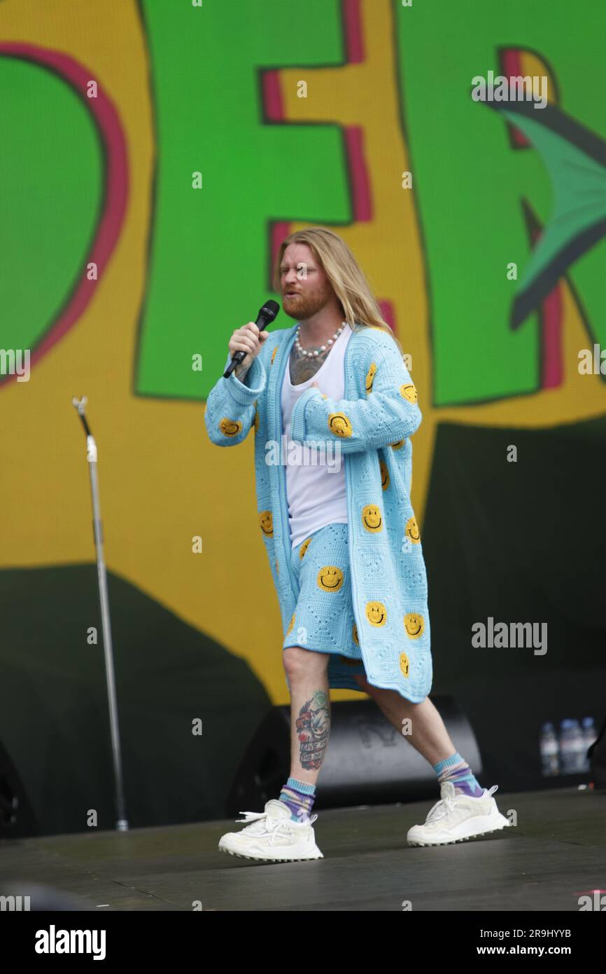 24. Juni 2023 London UK Sam Ryder präsentiert am zweiten Tag von American Express den BST Hyde Park in London, Großbritannien. Stockfoto