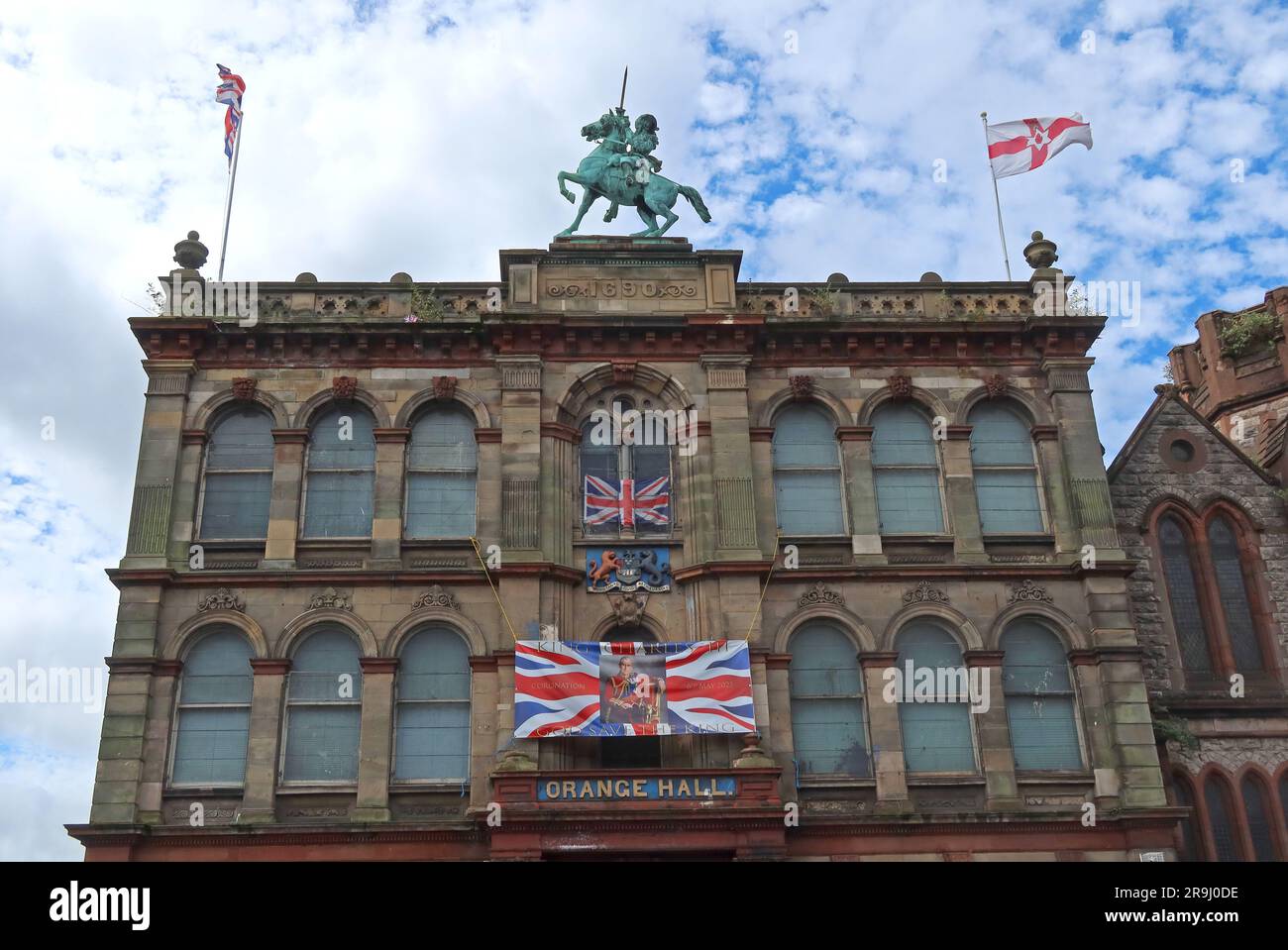 Belfast Orange Hall 1886, Clifton Street, Belfast, Nordirland, Vereinigtes Königreich, BT13 1AB Stockfoto