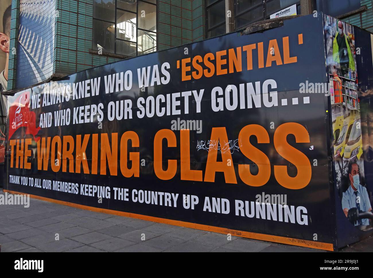 Wir wussten immer, wer wichtig war - die Arbeiterklasse, 96-98 High St, Belfast, Nordirland, Großbritannien, BT1 2AG Stockfoto