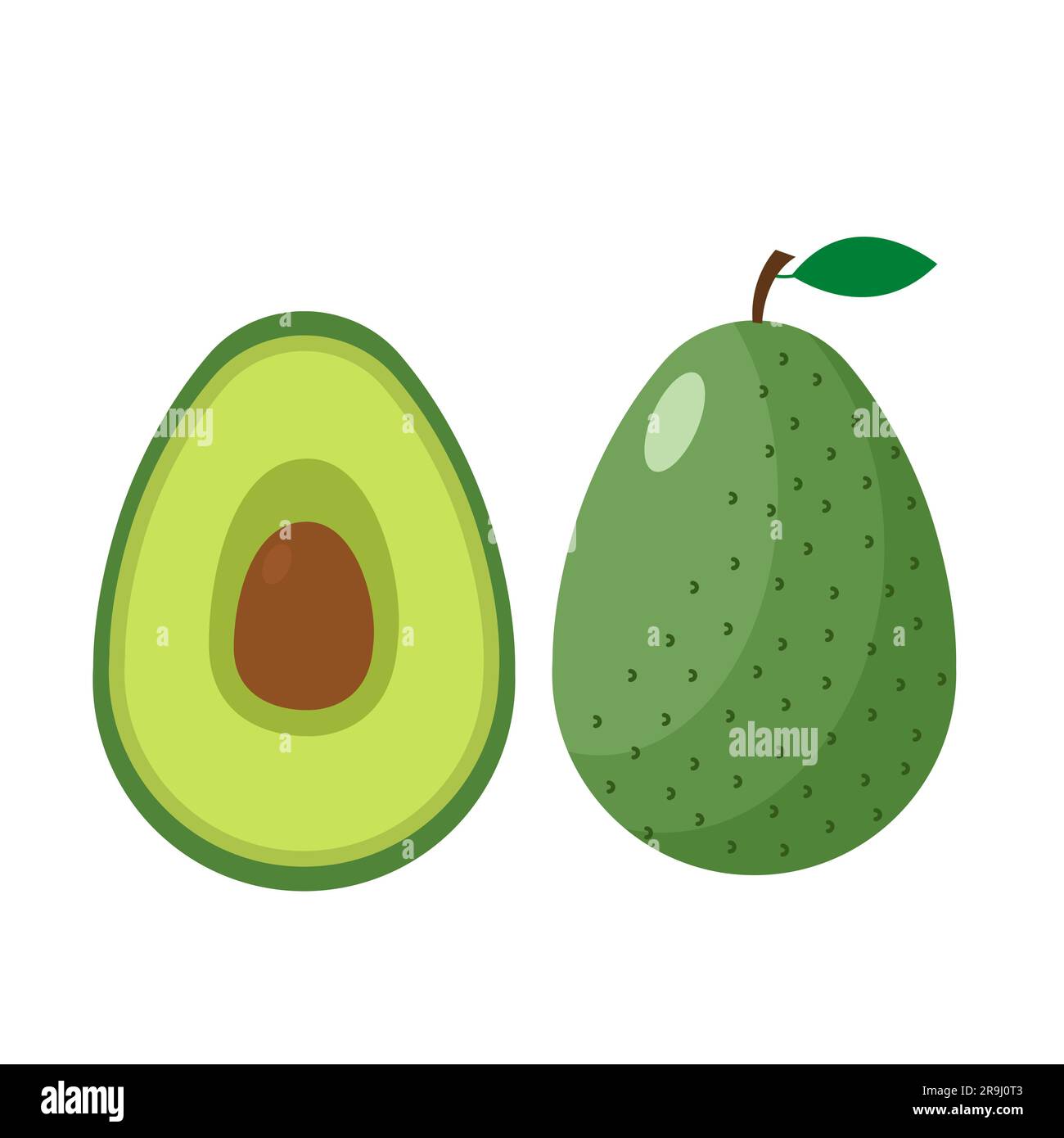 vektorsymbol der Avocado-Frucht im flachen Design Vektordarstellung isoliert auf weißen Steps 10 Stock Vektor