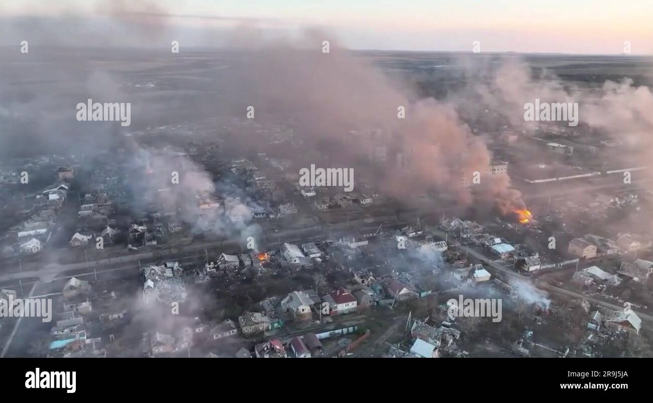 BAKHMUT, Ukraine, im April 2023. Foto: Ukrainisches Präsidialamt. Stockfoto