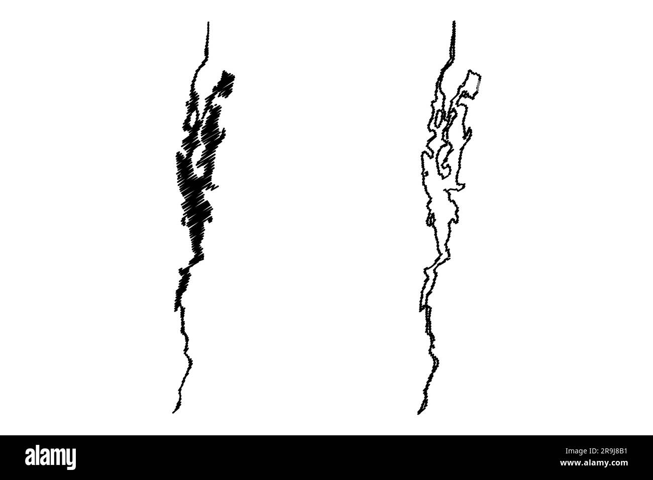 Lake Champlain (Kanada, USA, Nordamerika, USA) Karte Vektordarstellung, Scribble Sketch Lac Champlain Karte Stock Vektor