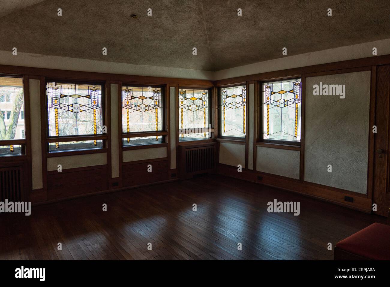 Frederick C. Robie House, entworfen vom amerikanischen Architekten Frank Lloyd Wright und 1910 erbaut Stockfoto