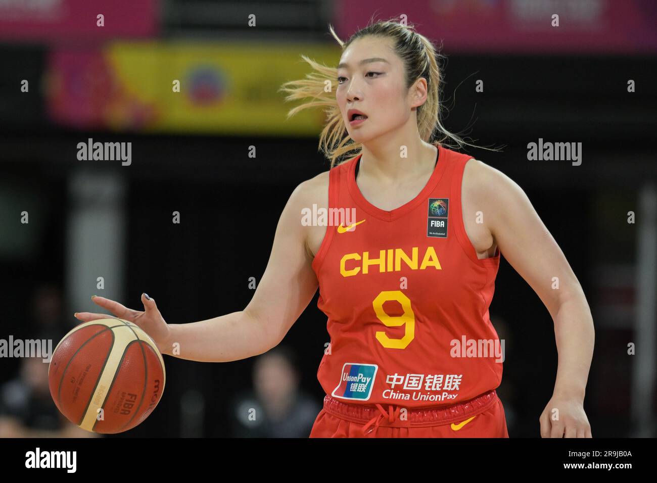 Sydney, Australien. 27. Juni 2023. Li Meng vom China Frauen Basketballteam war während des FIBA Women's Asia Cup Division 2023 im Quay Centre bei einem Spiel zwischen Neuseeland und China in Aktion. Endstand: China 80:46 Neuseeland. Kredit: SOPA Images Limited/Alamy Live News Stockfoto