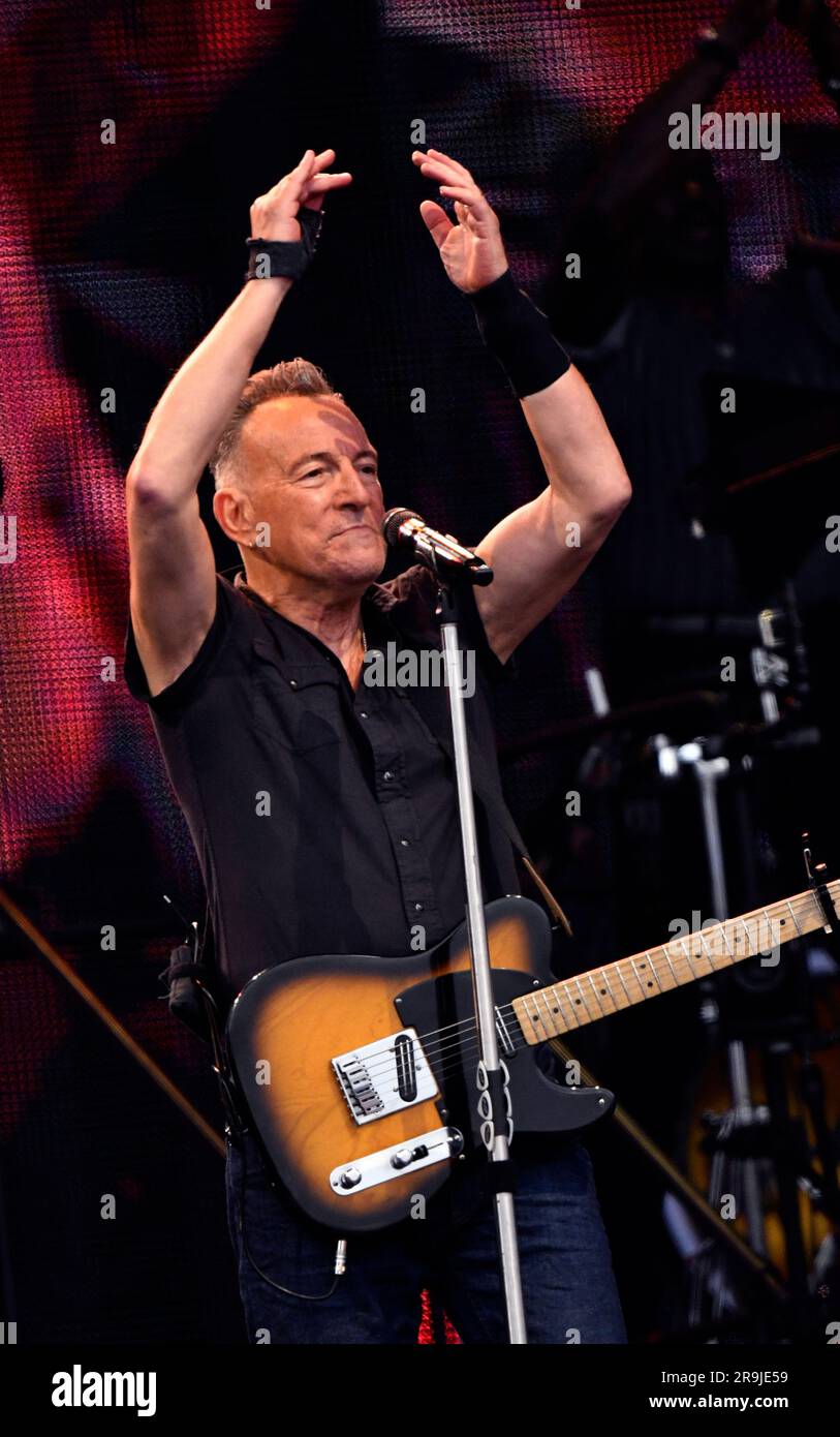 GÖTEBORG 20230626 Bruce Springsteen bei seinem zweiten Konzert 2023 in Nya Ullevi, Göteborg. Foto: Jan Fleischmann / TT / Code 75524 Stockfoto