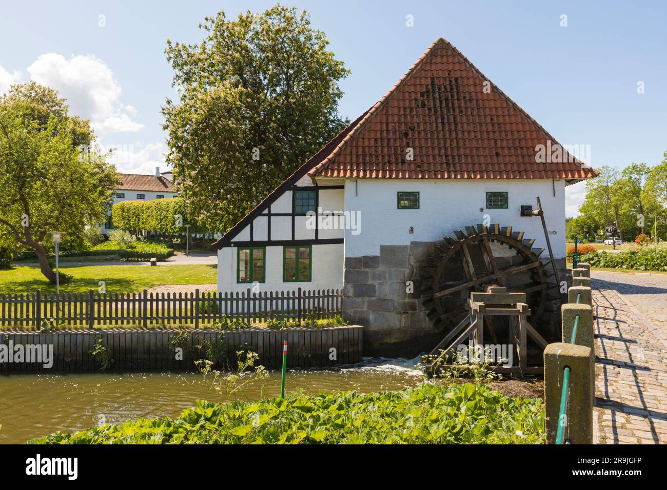 Slotsmøllen, historische Wassermühle in Aabenraa, Dänemark Stockfoto