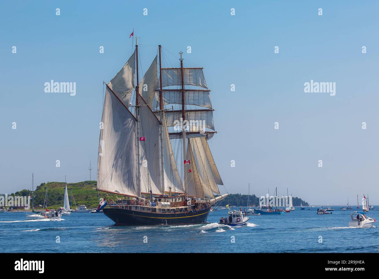 Kampen, NL, Tall Ships nimmt am 1. August 2017 an einer Segel-Parade im Rahmen von Rendezvous 2017 in Halifax Teil Stockfoto