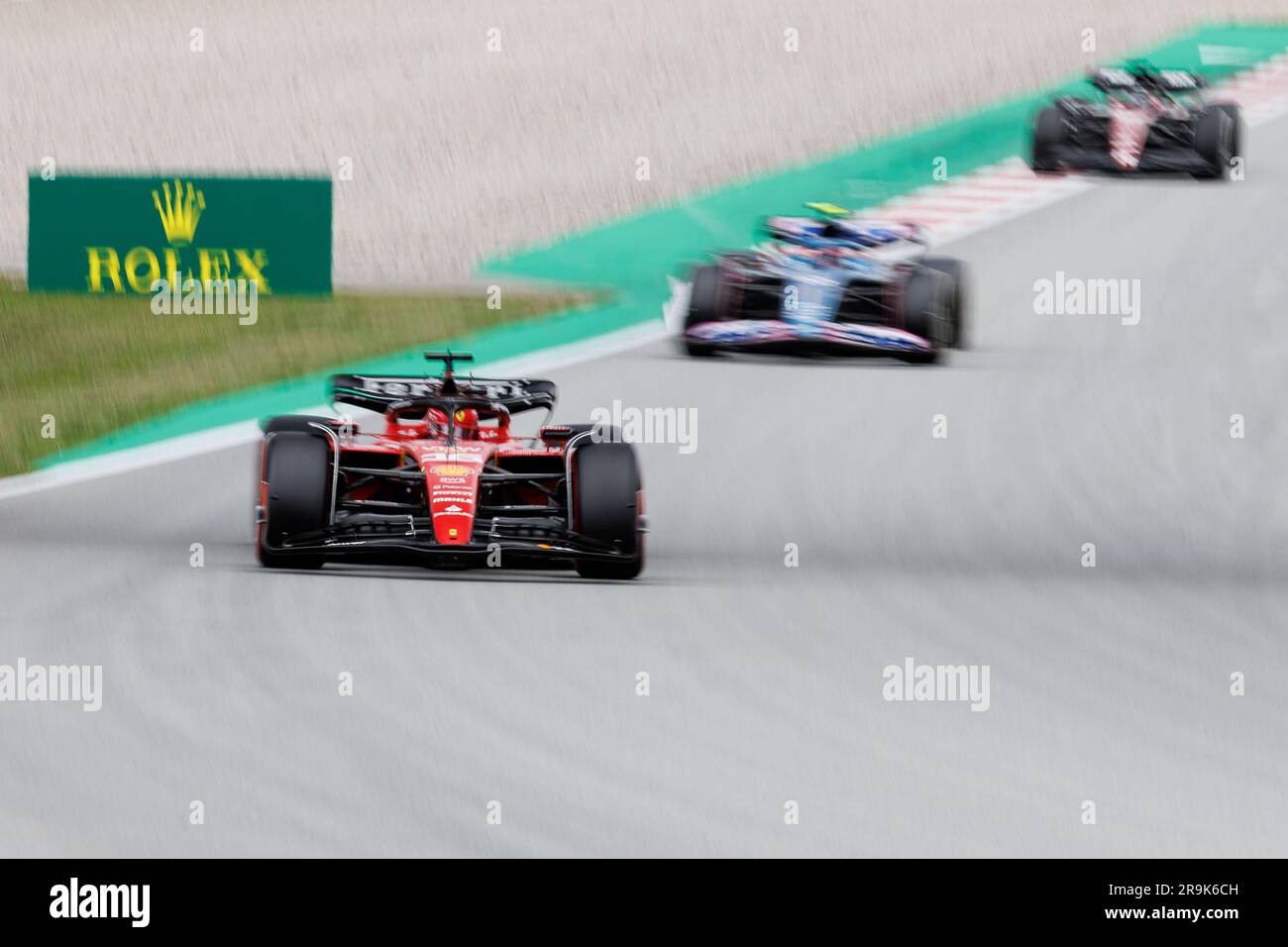 Montmelo, Spanien. 4. Juni 2023. Charles Leclerc von Monaco und Scuderia Ferrari fahren auf der Rennstrecke während des F1 Grand Prix von Spanien auf dem Circuit de Cataluny Stockfoto