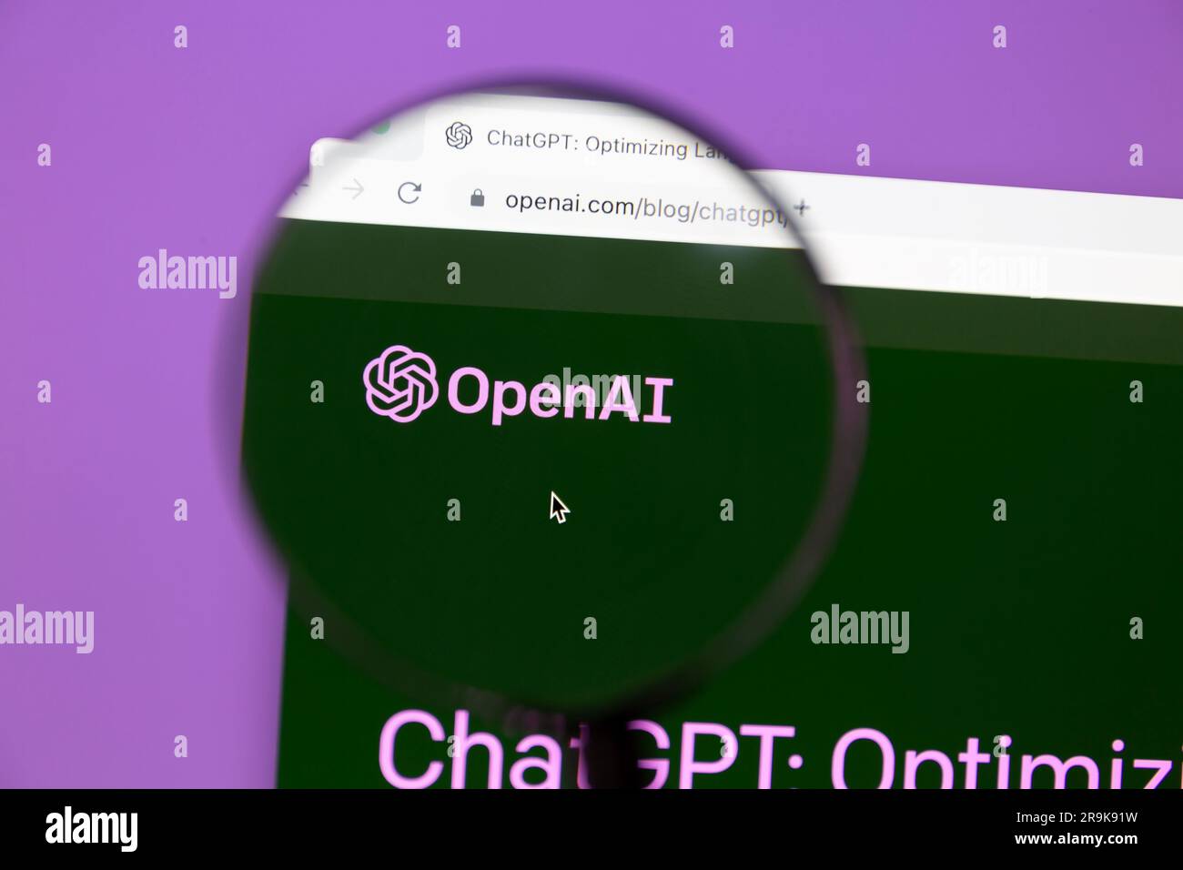 Ostersund, Schweden - 1. Februar 2023: OpenAI API-Website auf einem Computerbildschirm. OpenAI ist ein amerikanisches Forschungslabor für künstliche Intelligenz. Stockfoto