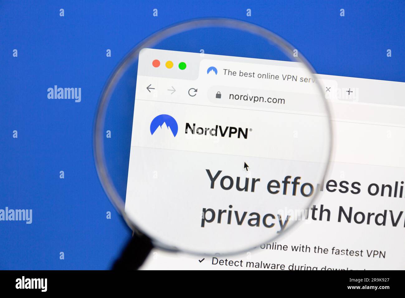 Ostersund, Schweden - 12. Februar 2023: NordVPN-Website auf einem Computerbildschirm. NordVPN ist ein VPN-Dienst der Firma Nordsec Ltd Stockfoto