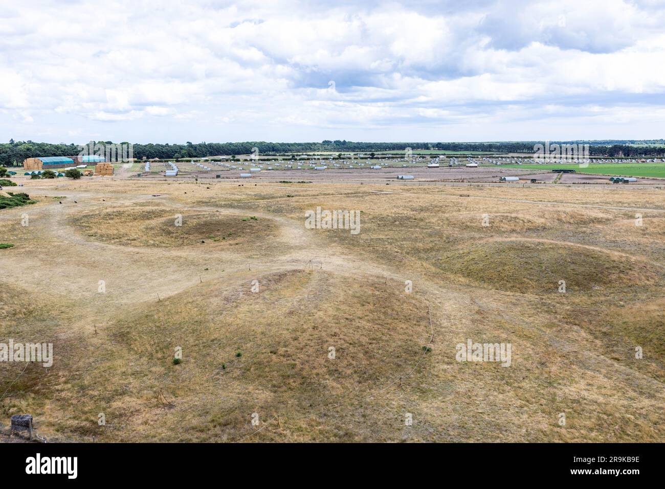 Wikingerschiff Beerdigung in Sutton Hoo Stockfoto