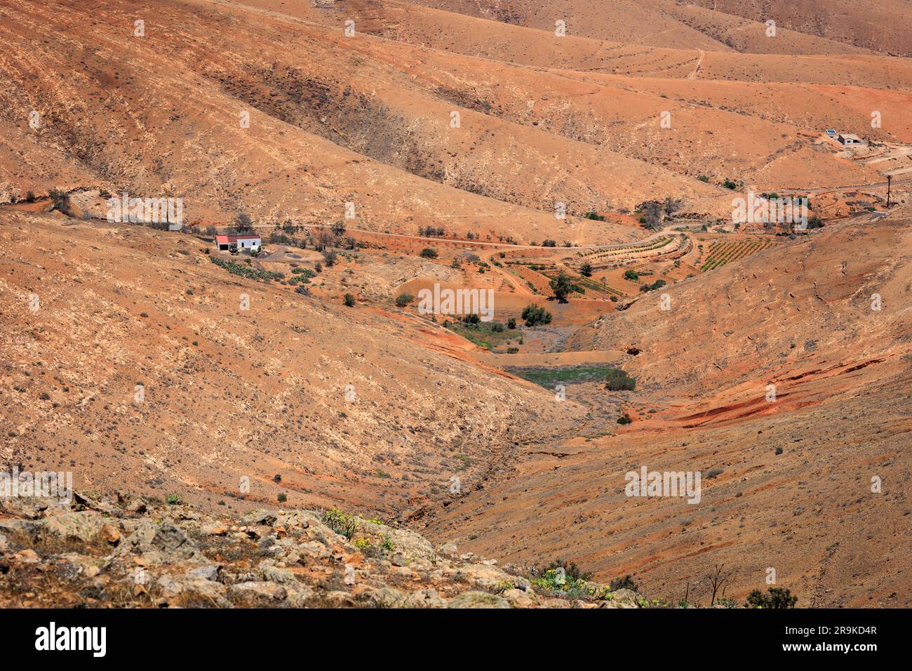 Ländliche Landschaft in der Nähe des Valle de las Cuevas Fuerteventura Kanarische Inseln Spanien Stockfoto