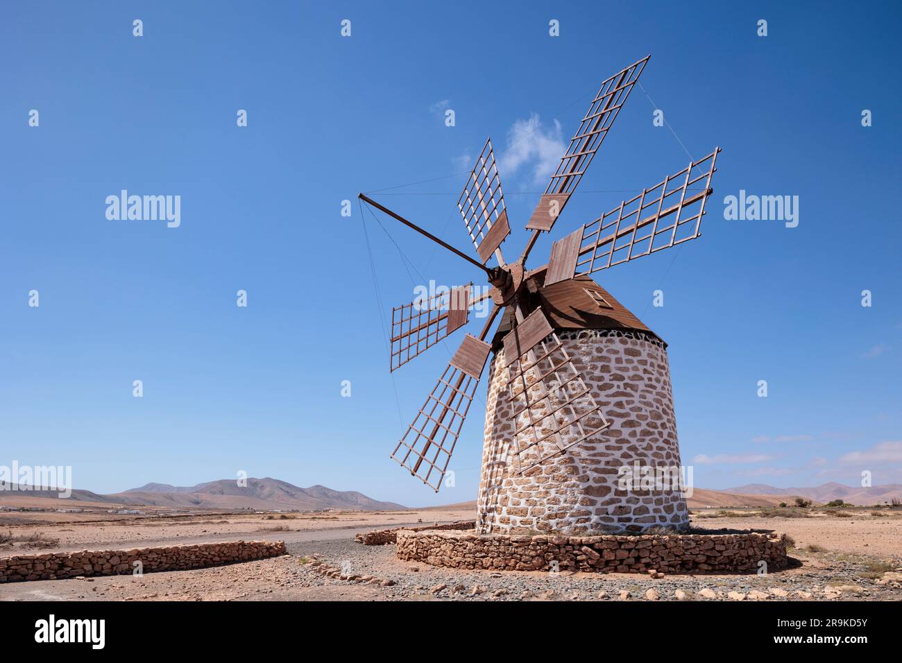 Molino de Tefía (Windmühle Tefia) Tefia Fuerteventura Kanarische Inseln Spanien Stockfoto