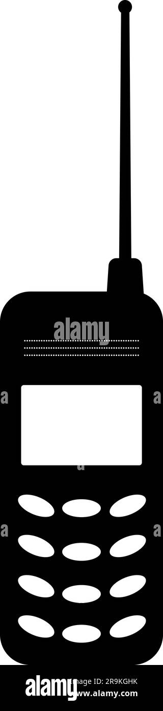 Schwarz-weißes Mobiltelefon Smartphone Mobiltelefon Mobiltelefon Symbol transparenter Hintergrund EPS Vector Art Pack Stock Vektor