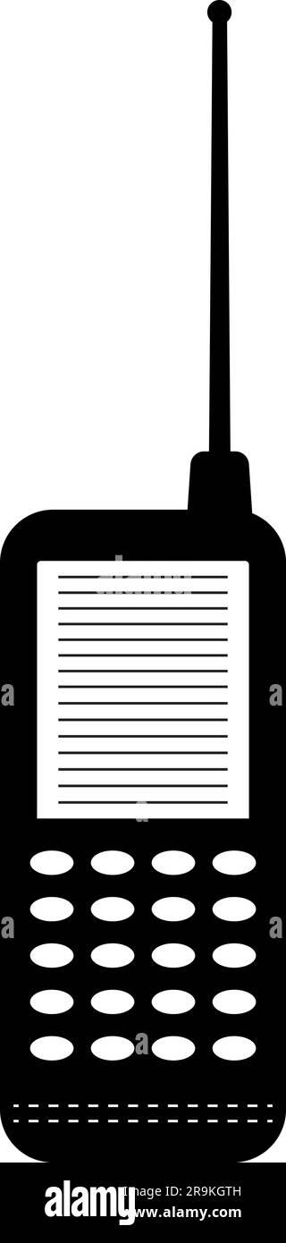 Schwarz-weißes Mobiltelefon Smartphone Mobiltelefon Mobiltelefon Symbol transparenter Hintergrund EPS Vector Art Pack Stock Vektor