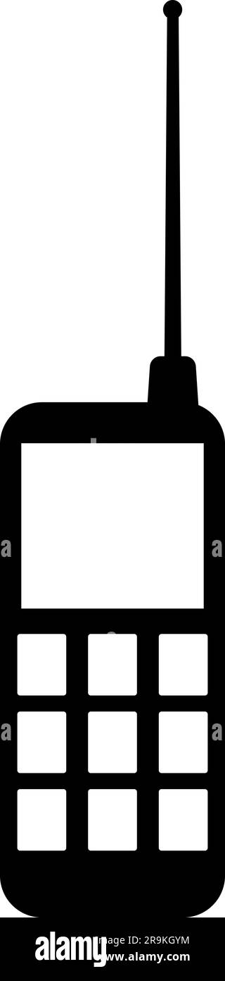 Schwarz-weißes Mobiltelefon Smartphone Mobiltelefon Mobiltelefon Symbol transparenter Hintergrund EPS Vector Art Pack Stock Vektor