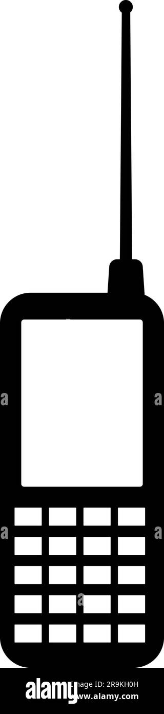 Schwarz-weißes Mobiltelefon Smartphone Mobiltelefon Mobiltelefon Symbol transparenter Hintergrund EPS Vector Art Pack Stock Vektor
