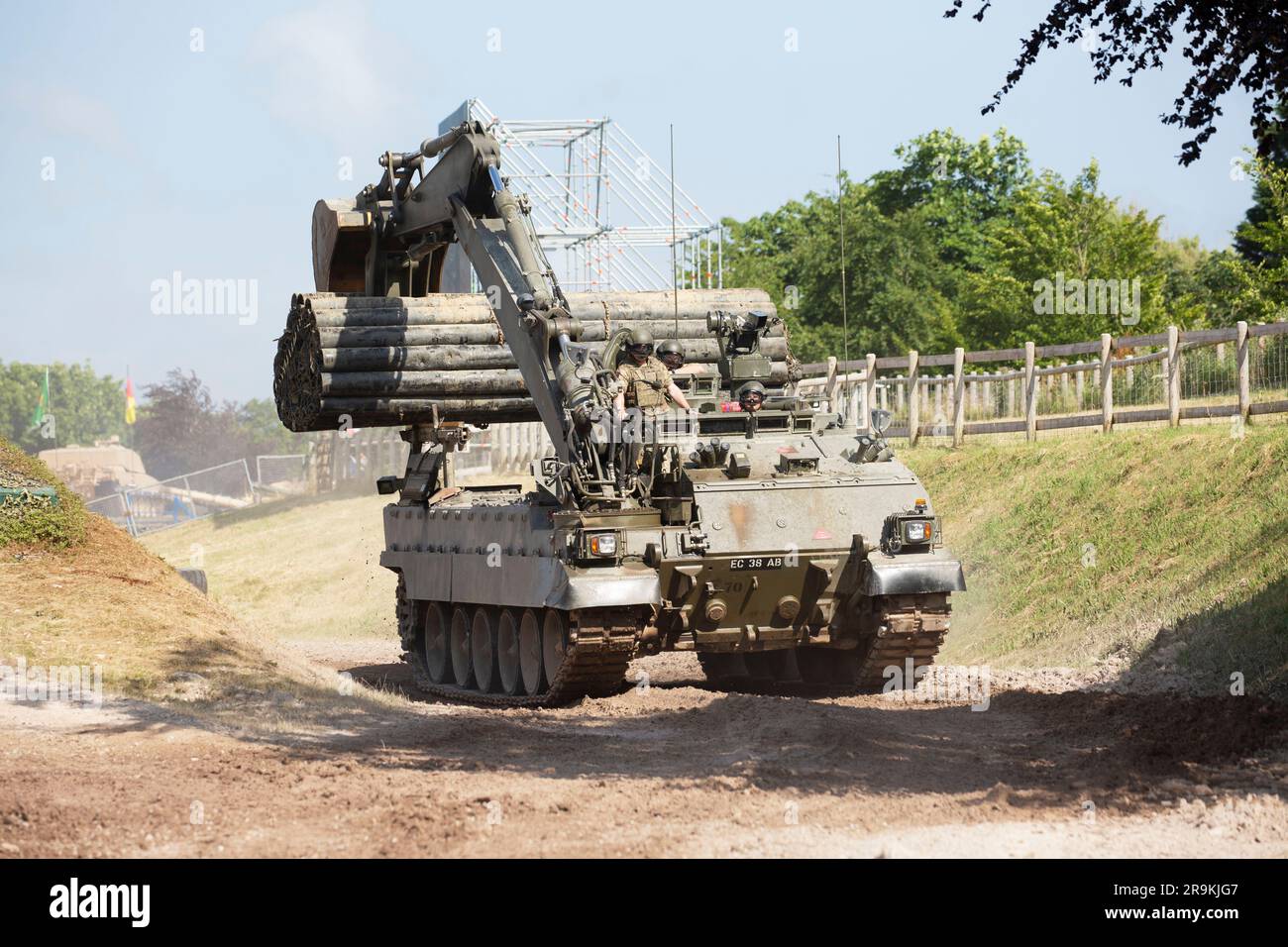 Trojan Panzerwagen Royal Engineers (AVRE). Tankest 23 Bovington, Großbritannien Stockfoto