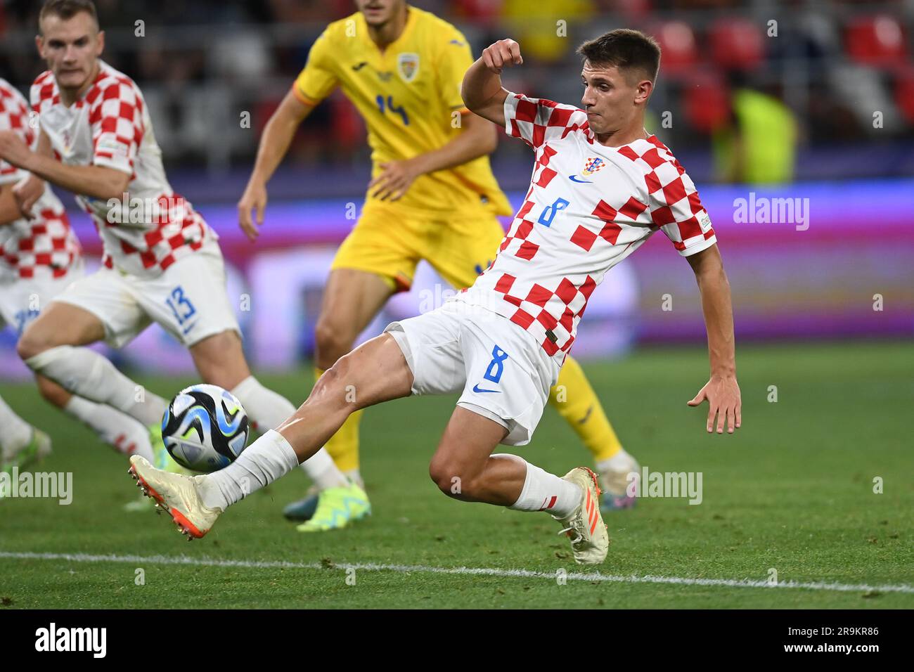 Bukarest, Rumänien. 27. Juni 2023. Jurica Prsir von Kroatien beim UEFA-21 Europameisterschaftsspiel der Gruppe B zwischen Kroatien und Rumänien im Steaua-Stadion in Bukarest, Rumänien, am 27. Juni 2023. Foto: Eduard Vinatoru/PIXSELL Credit: Pixsell/Alamy Live News Stockfoto